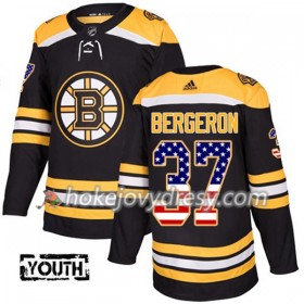 Dětské Hokejový Dres Boston Bruins Patrice Bergeron 37 2017-2018 USA Flag Fashion Černá Adidas Authentic